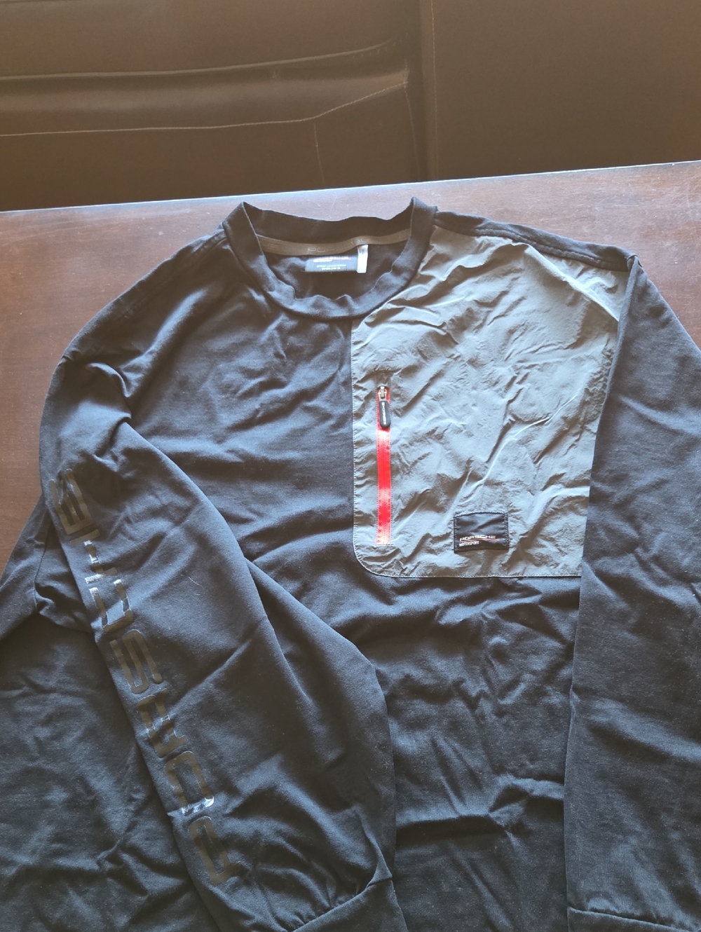 Men's Black Long-Sleeve Shirt with Front Pocket Porsche Motorsports